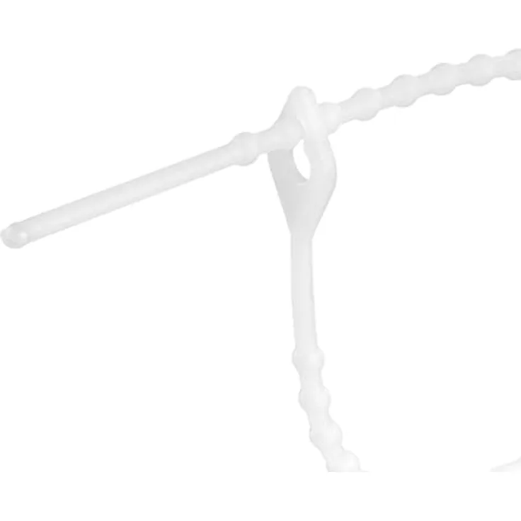 REV 0508349555 Kabelbinder, Knotenband wiederverschliessbar 18 cm, 100 Stück, weiss