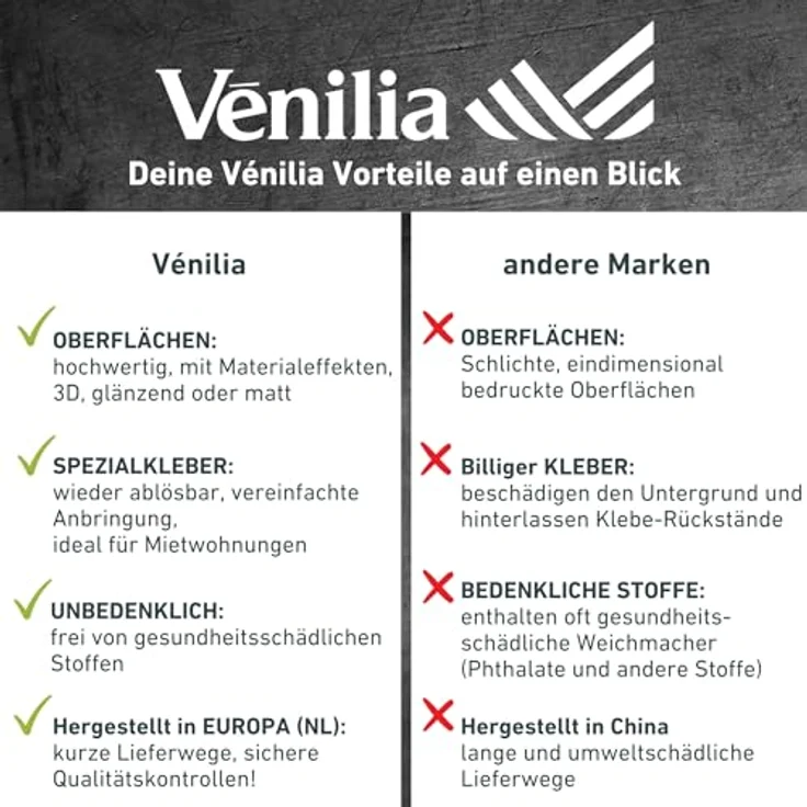 Venilia Klebefolie Parkett, Dekofolie, Möbelfolie, Tapeten, selbstklebende Folie, PVC, ohne Phthalate, Natur-Holzoptik braun, 67,5cm x 3m, 95µm (Stärke: 0,095 mm), 53168, 67,5 x 300 cm - Preisvergleich – Bild 5