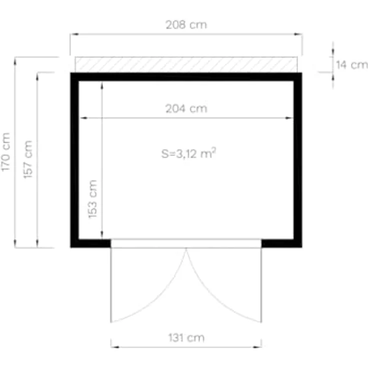 KONIFERA Gartenhaus Beno 2, modernes Gerätehaus mit Flachdach, Doppeltüren (188 x 131 cm), BxT: 207x170 cm – Bild 6
