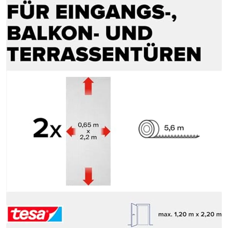 tesa Insektenschutz-Gitter 65 x 220 cm anthrazit – Bild 3