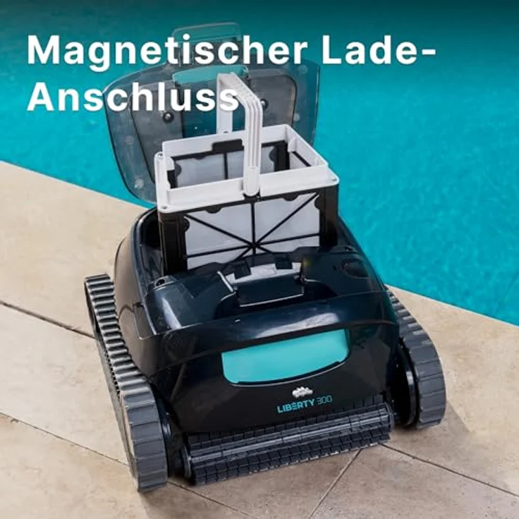 Dolphin Liberty 300 Delphindraht Vakuum / Wireless Poolroboter - Mayronics, induktives Laden, Eco-Modus, kabellos, PVC Lamellenbürste – Bild 5