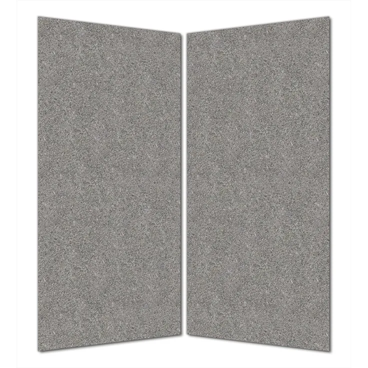 Wallario Duschrückwand Muster grauer Marmor Optik -Granit - marmoriert, (2-tlg) - Hochwertige Duschrückwand in grauer Marmor Optik, kratzfest und pflegeleicht