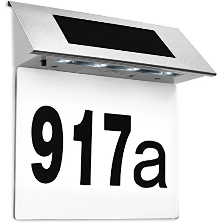 Solarhausnummer aus Edelstahl mit 4 starken LEDs – Bild 6