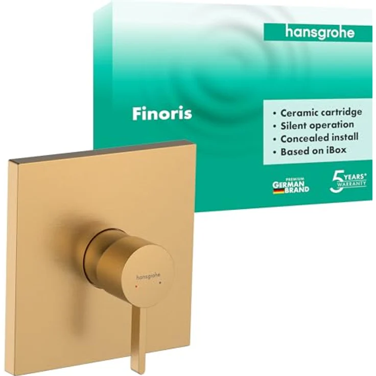 hansgrohe Finoris - Duscharmatur Unterputz für 1 Verbraucher, Einhebelmischer mit temperaturbegrenzter Mischbatterie, Brushed Bronze, 76615140 – Bild 1