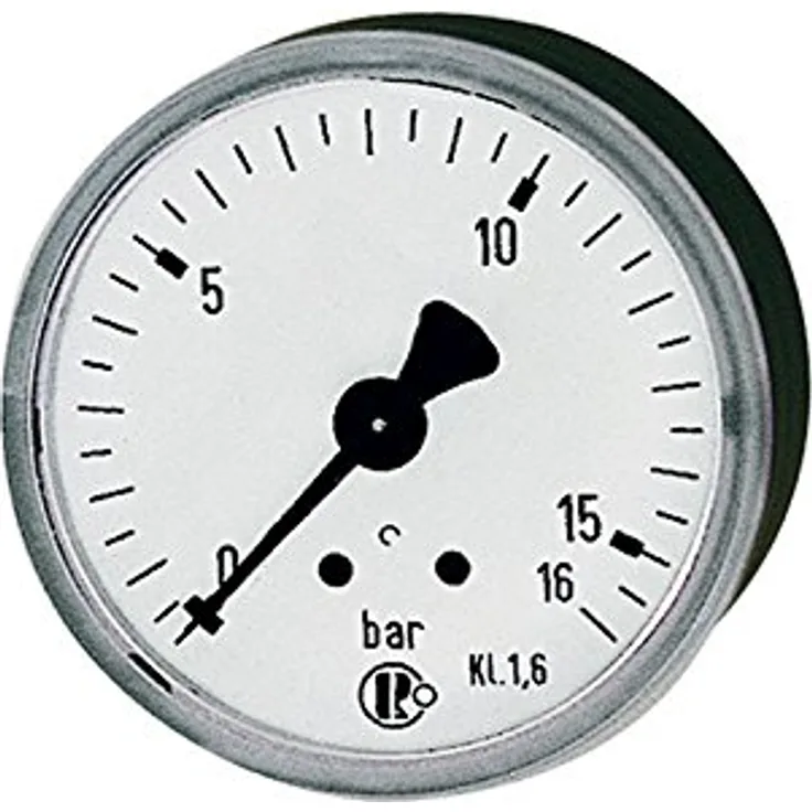 Riegler 101749 Standardmanometer, G 1/4, Druckbereich 0 - 1 bar, Ø 63 mm, Kupfer, für gasförmige und flüssige Medien