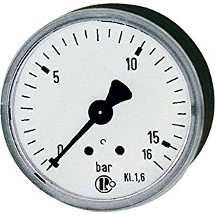 Riegler 101747 Standardmanometer, Kupfer, G 1/4, -1 / 0 bar, Ø 63 mm