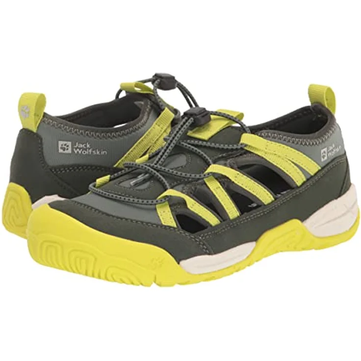 Jack Wolfskin Villi Sandal K, Unisex Sicherheitssandalen mit praktischer Schnellschnürung, Grün, Größe 34 – Bild 7