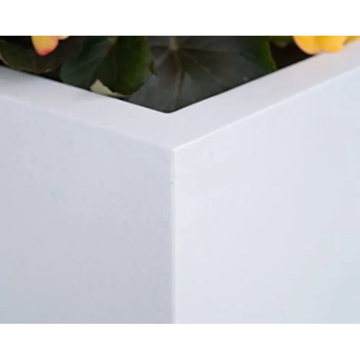 Elegant Einrichten Pflanztrog Fiberglas 100x25x25cm, frost- und uv-beständig, perlmuttweiß – Bild 3