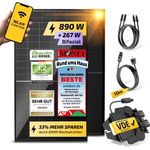 Solakon Balkonkraftwerk 890W / 800W Solaranlage Steckerfertig WIFI Komplettset Photovoltaik Anlage 800W