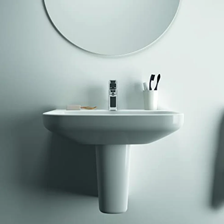 Ideal Standard Waschtisch i.life A, 65x48 cm, 1 Hahnloch mit Überlauf, Alpinweiß, wandhängend, Feinfeuerton – Bild 3