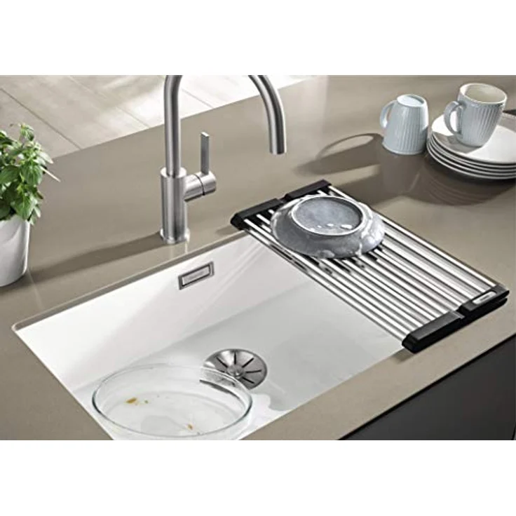 BLANCO Klappmatte | Edelstahl/Kunststoff | Als Abtropf für die Küchenspüle | Faltbare Matte für das Waschbecken in der Küche | Breite 440 mm – Bild 5