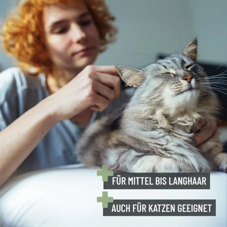 ReaVET Hundekamm & Katzenkamm für Mittel- Langhaar I Entfernt Knoten & Entwirrt das Fell I Fellkamm für die tägliche Fellpflege I Kamm für Hunde, Katzen mit abgerundeten Edelstahl-Zinken – Bild 5