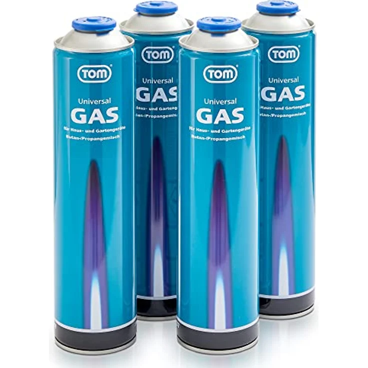 TOM Universalgas Kartuschen LG-600, 2 x 330 g Schraubkartuschen für Unkrautbrenner, Campingkocher & mehr – Bild 1