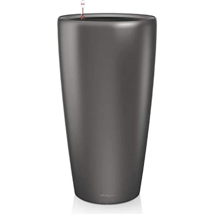 Lechuza® Rondo 32, Pflanzkübel mit Wasserspeicher, anthrazit metallic, für Innenbereich, hohe Bruchfestigkeit – Bild 1