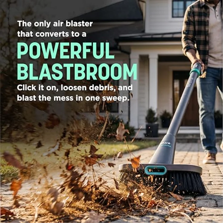 Shark BlastBoss AB2111GN, All-in-One Luftstrahlsystem mit BlastBroom, Präzisions-Düse, Verlängerungsstab, kabellos, wiederaufladbar, Salbeigrün, 0-190 MPH, Innen/Außen-Reinigung – Bild 5