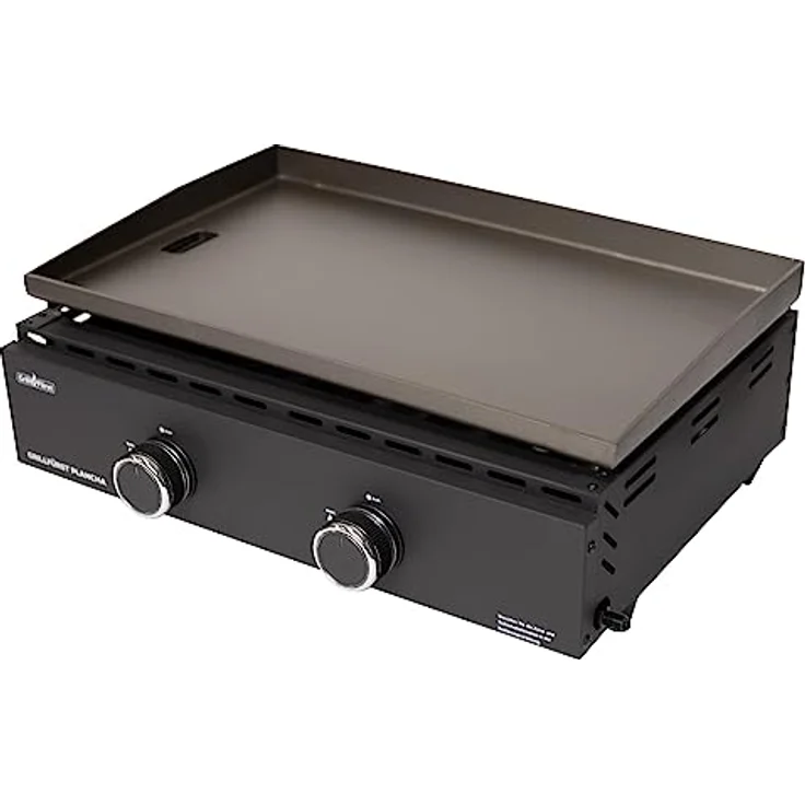 Grillfürst Plancha Grill - Planchagrill mit massiver Edelstahlplancha, 2 Edelstahlbrenner mit insgesamt 7 kW - für Fleisch, Fisch und Gemüse, 56 x 36 cm Grillfläche – Bild 4