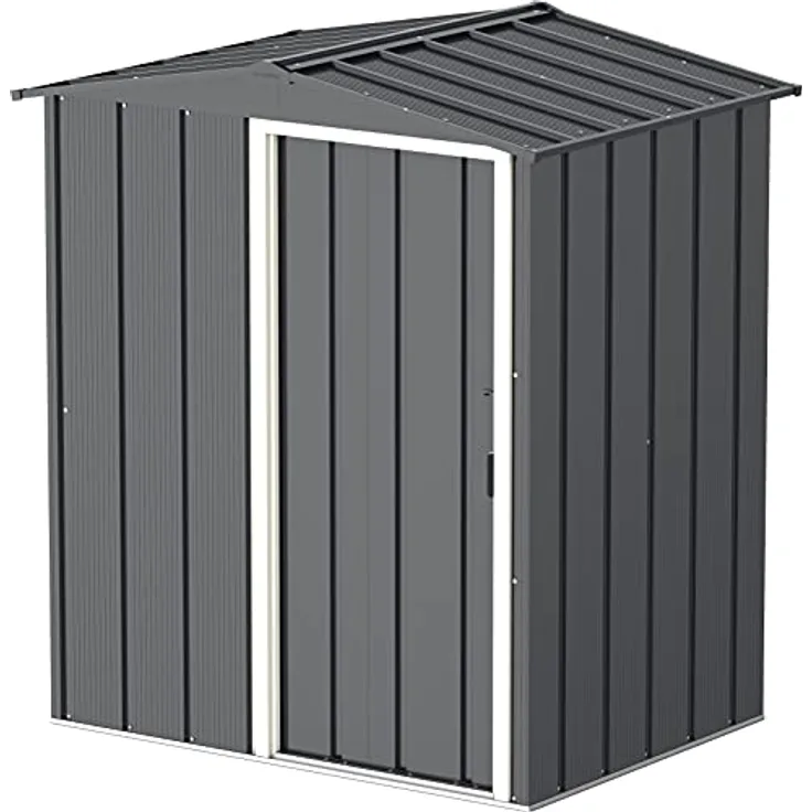 Duramax ECO 5 x 4 (1.56 m²) Metallgerätehaus, feuerverzinktes Metall gerätehaus - Geräteschuppen, verstärkte Dachkonstruktion, wartungsfreier und wetterfester Metallschuppen, Anthrazit