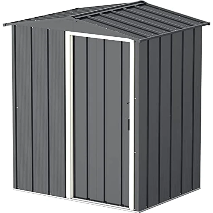 Duramax ECO 5 x 4 (1.56 m²) Metallgerätehaus, feuerverzinktes Metall gerätehaus - Geräteschuppen, verstärkte Dachkonstruktion, wartungsfreier und wetterfester Metallschuppen, Anthrazit – Bild 1