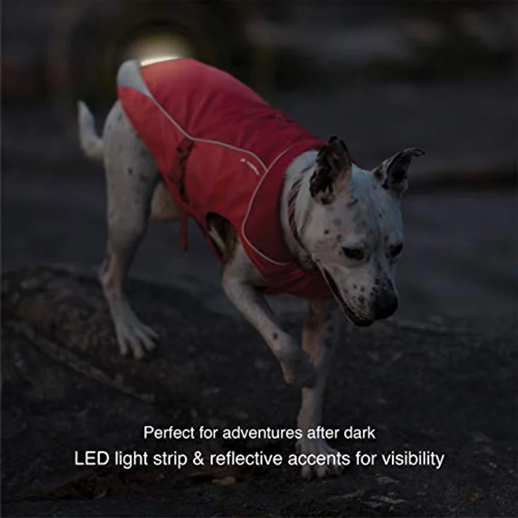 Kurgo North Country wasserdichter Hundemantel, Mit Fleece-Futter, LED-Licht für Nachtsichtbarkeit, Größe L, Schwarz – Bild 4