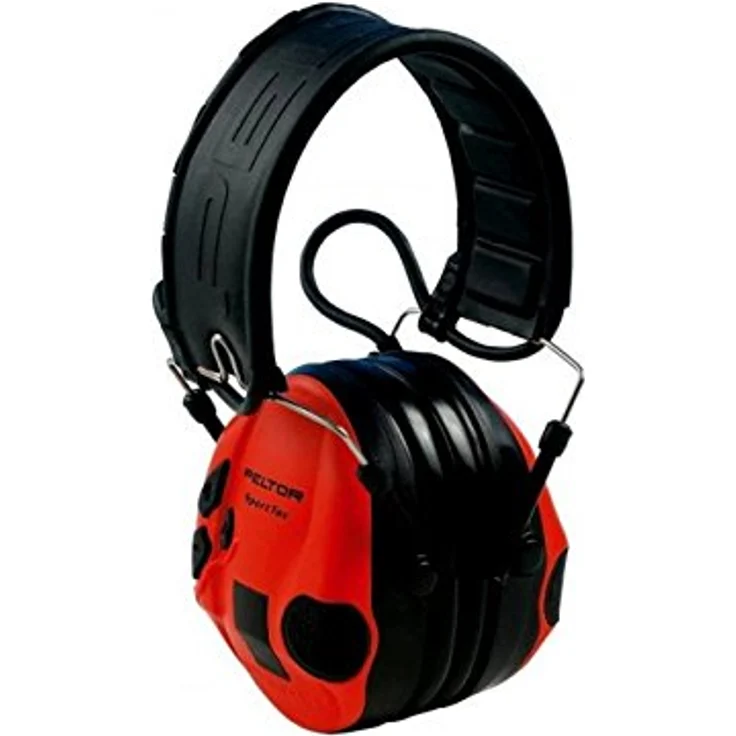 3M Peltor SportTac Impuls-Kapselgehörschutz für Jäger und Sportschützen, inklusive Batterie AAA, SNR 26 dB, 1 Stück, STAC-RD, schwarze und rote Schalen – Bild 5