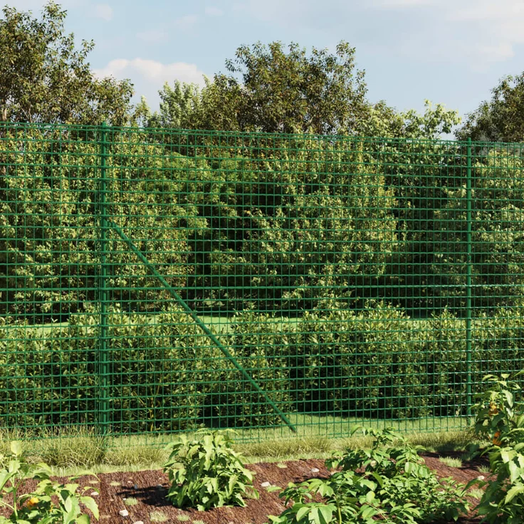 Prolenta Maison Exclusive - Maschendrahtzaun Grün 2x25 m, verzinkter Stahl mit PVC-Beschichtung, robust und korrosionsbeständig