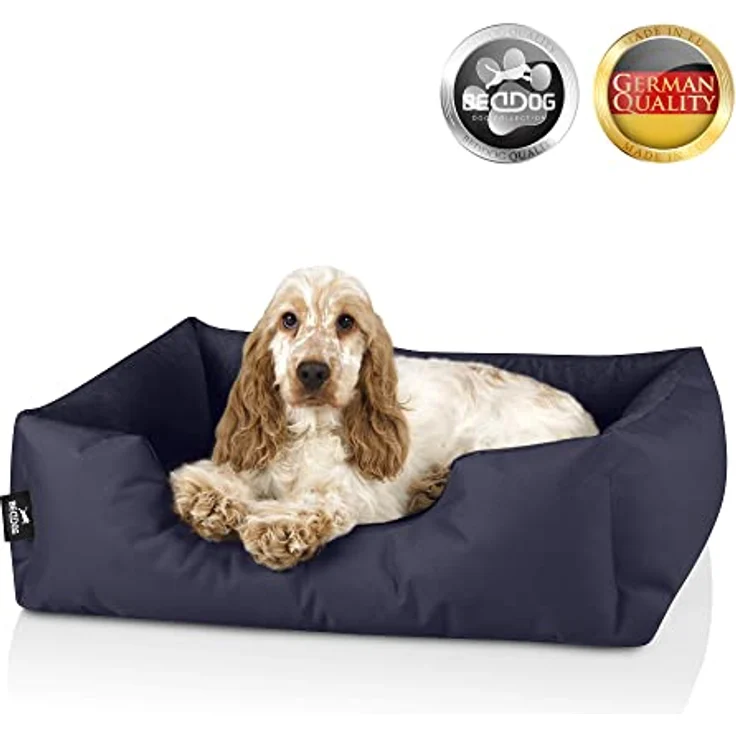 BedDog Hundebett ZARA, Hundekissen mit abziehbaren waschbaren Bezug, Hundekorb, Hundesofa, für kleine Hunde, S - Hoher Komfort, robustes Cordura und Microfaser-Velours, Grau – Bild 4