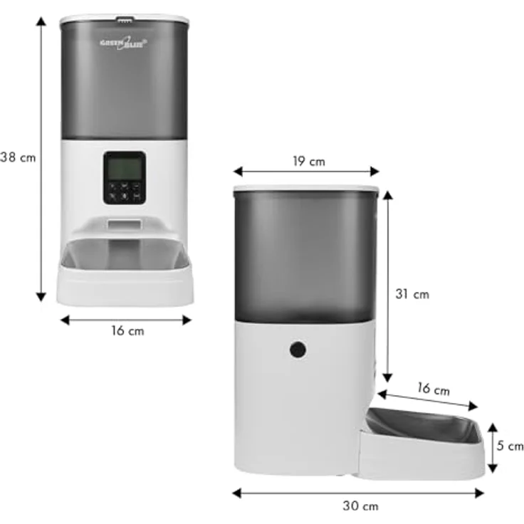 Greenblue Automatic Pet Food Dispenser GB393, 6L Futterspender mit App-Steuerung, grau – Bild 5