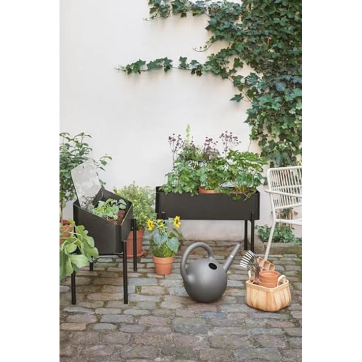 Eva Solo Simply Grow Pflanzenbox, Pflanzkübel mit Selbstbewässerungssystem, wetterfest, Aluminium und pulverbeschichteter Stahl, 80 cm breit – Bild 3
