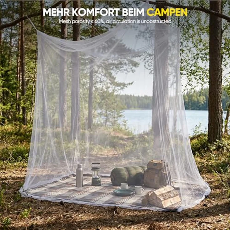 Moskitonetz für Einzelbett-Doppelbett, kastenform 220 X 200 X 200cm | Mesh Insektennetz mit Schnelle und Einfache Installation – Bild 6