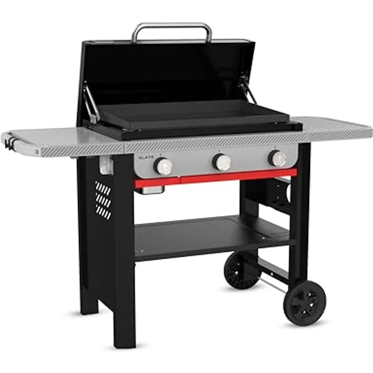 Weber SLATE GPD 71cm Premium Plancha Grill, 3 Brenner, gleichmäßige Hitze bis 260 °C, 3483 cm² porzellanemaillierte Antihaft-Grillfläche, Schwarz – Bild 3