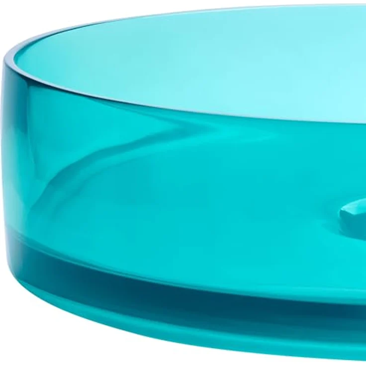 Beliani Tolosa, Aufsatzwaschbecken aus Mineralwerkstoff, 360 mm, integrierter Klick-Klack-Stöpsel – Bild 6
