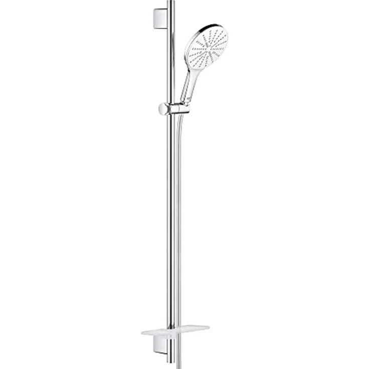 GROHE Rainshower SmartActive 150 Brausestangenset, Moon White/Chrom, 900mm, 3 Strahlarten, 8,5 l/min, Silverflex 1,750mm – Bild 1