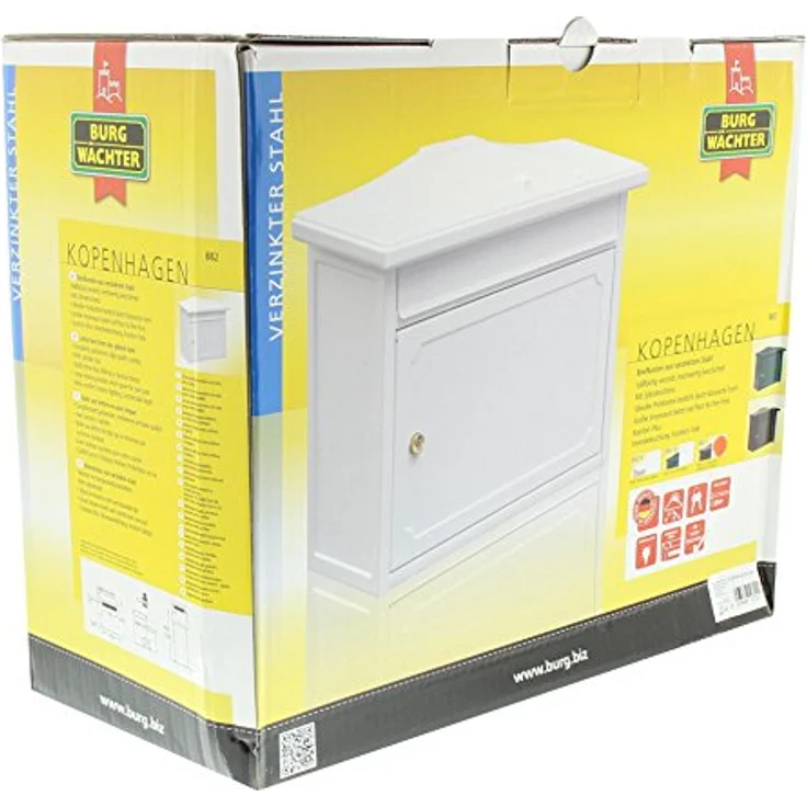BURG-WÄCHTER, Briefkasten mit Komfort-Tiefe, A4 Einwurf-Format, Verzinkter Stahl, Kopenhagen 882 E, Alteisen – Bild 6