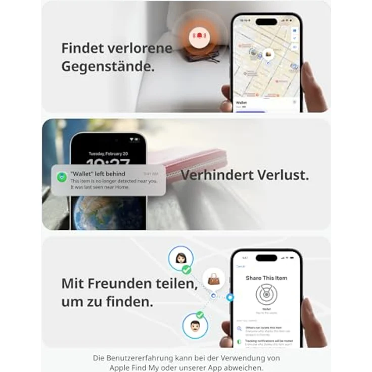 SwitchBot Geldbörsen Tracker Karte, Smart AirTag Karte kompatibel mit Apple Find My(iOS NUR), bis zu 3 Jahre Batterielaufzeit, Wasserdicht – Bild 4