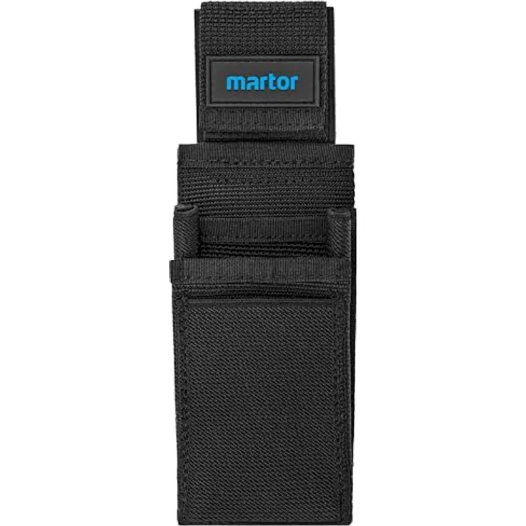 MARTOR Gürteltasche L, Tasche mit 5 Fächern für Cuttermesser und Werkzeug, mit Clip & Klettverschluss, Nylon, Schwarz – Bild 1