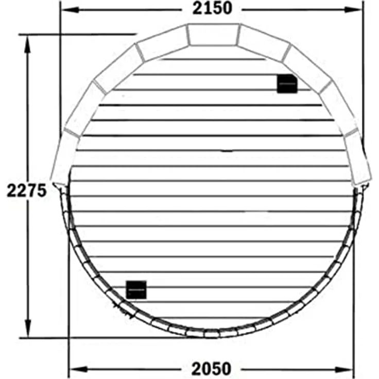 FinnTherm Fasssauna Samantha 2 Sitzbänke aus Holz Sauna Wandstärke 42 mm Außensauna – Bild 5