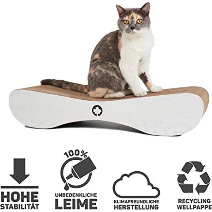 Canadian Cat Company Kratzpappe Satellite 2.0 - hellgrau, XL Kratzmöbel mit Katzenminze, ergonomische Form – Bild 2