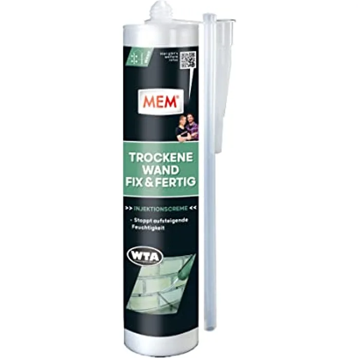 MEM Trockene Wand Fix & Fertig, Horizontalsperre gegen aufsteigende Feuchtigkeit, anwendungsfertig, 290 ml, weiß