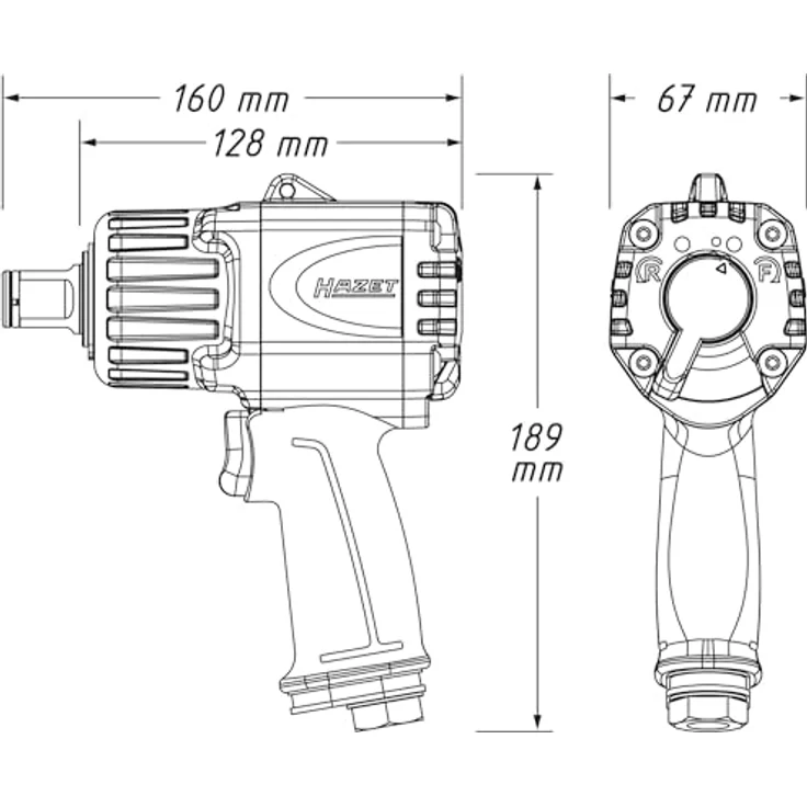 Hazet 3/4" Twin Turbo Schlagschrauber 9013MTT, Hochleistungs-Doppelhammer-Schlagwerk, Kompakte Bauweise, Vibrationsarm - Schwarz – Bild 4