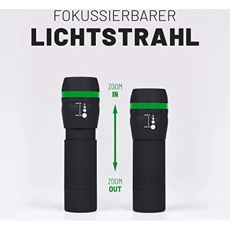 ABSINA LED Taschenlampe ABSINA LED Zoom Flashlight (1-St) in Schwarz – Bild 5