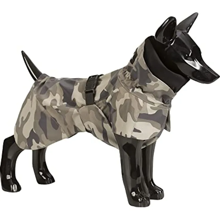 PAIKKA Recovery Regenmantel camo 20, Hunderegenmantel mit regenbogen-FIR Futter und wasserdichter Kapuze