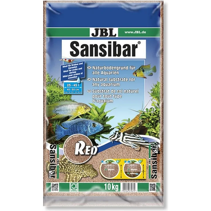 JBL Sansibar RED Aquariensand, feiner Bodengrund für Süß- und Meerwasser-Aquarien, 10 kg