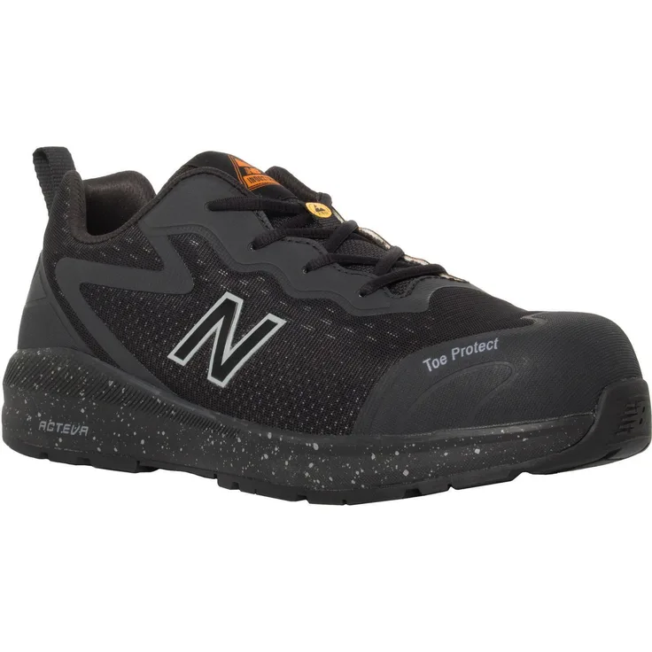 New Balance Logic Halbschuh Schwarz/Orange, ESD Sicherheitsschuh mit durchtrittsicherer Sohle, T.44