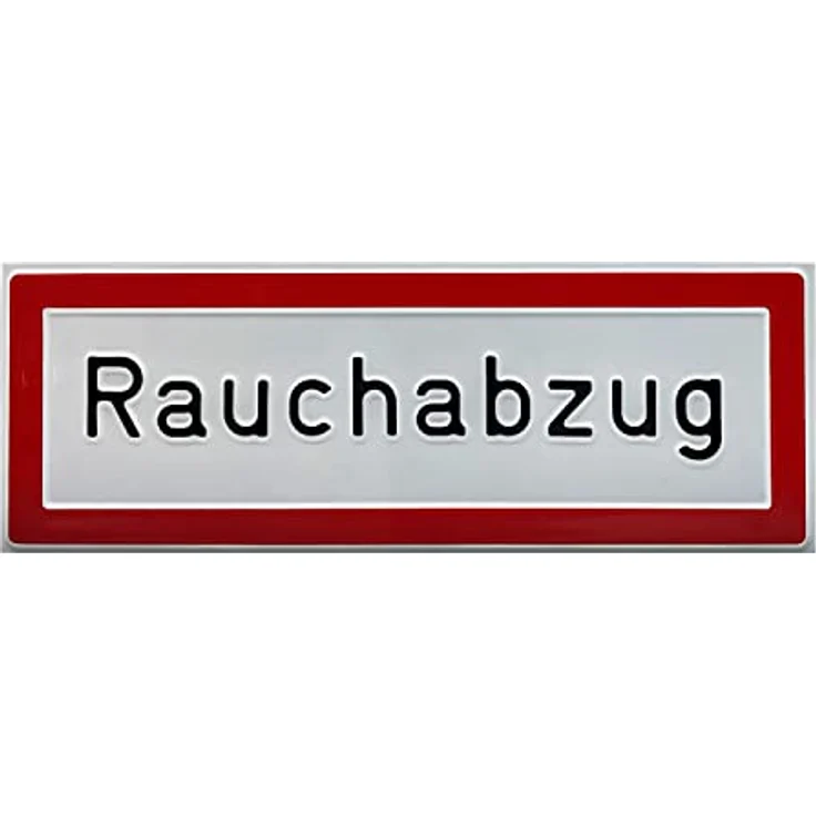 Betriebsausstattung24® Hinweisschild „Rauchabzug“, Aluminium 14,8 x 5,2 cm, Befestigung zum Verschrauben, kratzfest und witterungsbeständig, Brandschutzhinweis nach DIN 4066-D1 – Bild 1