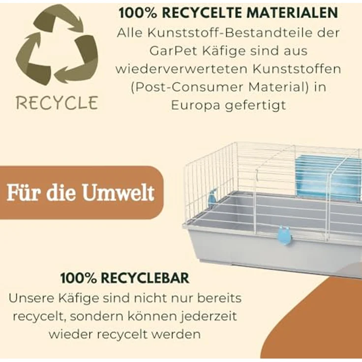 GarPet Kaninchenkäfig innen Indoor Hasenkäfig Meerschweinchen Käfig Hasenstall Kaninchenstall Nagerkäfig – Bild 5