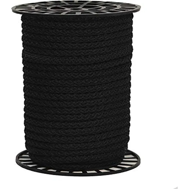 50m Polypropylen-Seil Ø 10mm auf Rolle Universalseil Kordel Schnur Farbwahl, Farbe:schwarz