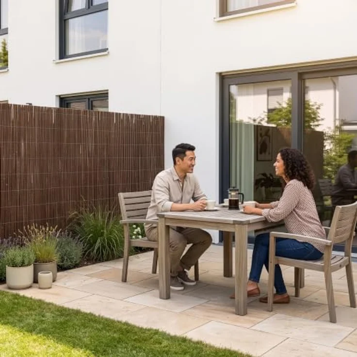casa.pro Weidenmatte Hyssna 140 x 500 cm, Sichtschutzmatte aus natürlicher Weide für Garten und Terrasse, stabil und pflegeleicht – Bild 4