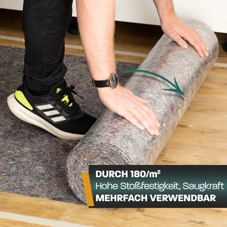 Hinrichs Malervlies 1 x 50 m Abdeck-Vlies 50m² 180gr mit Anti-Rutsch Beschichtung – Bild 3