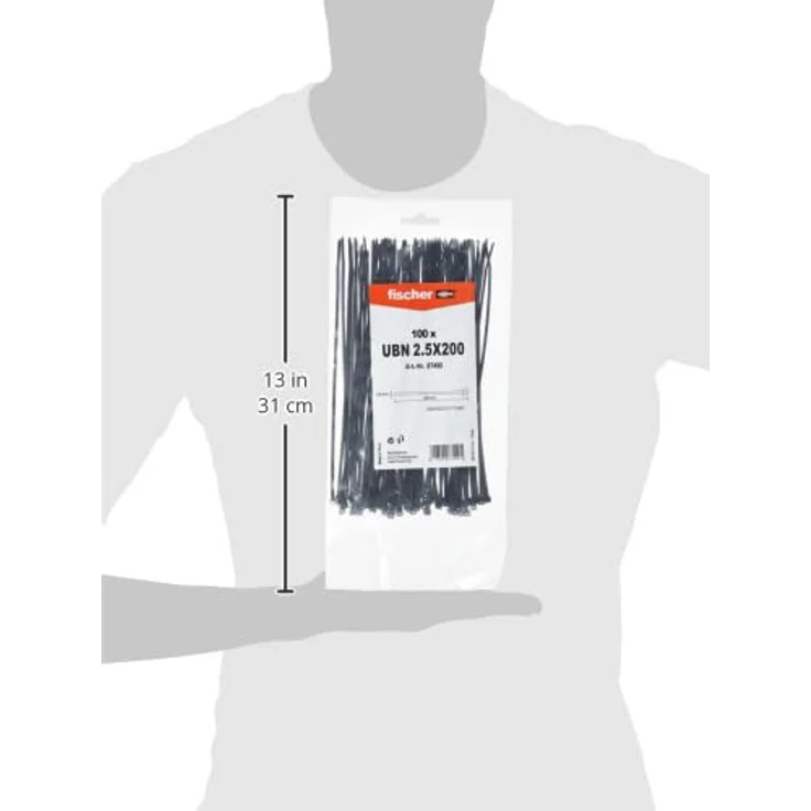 Fischer 87490 UBN Kabelbinder 200mm 2.50mm Schwarz UV-stabilisiert 100St. - Preisvergleich – Bild 5
