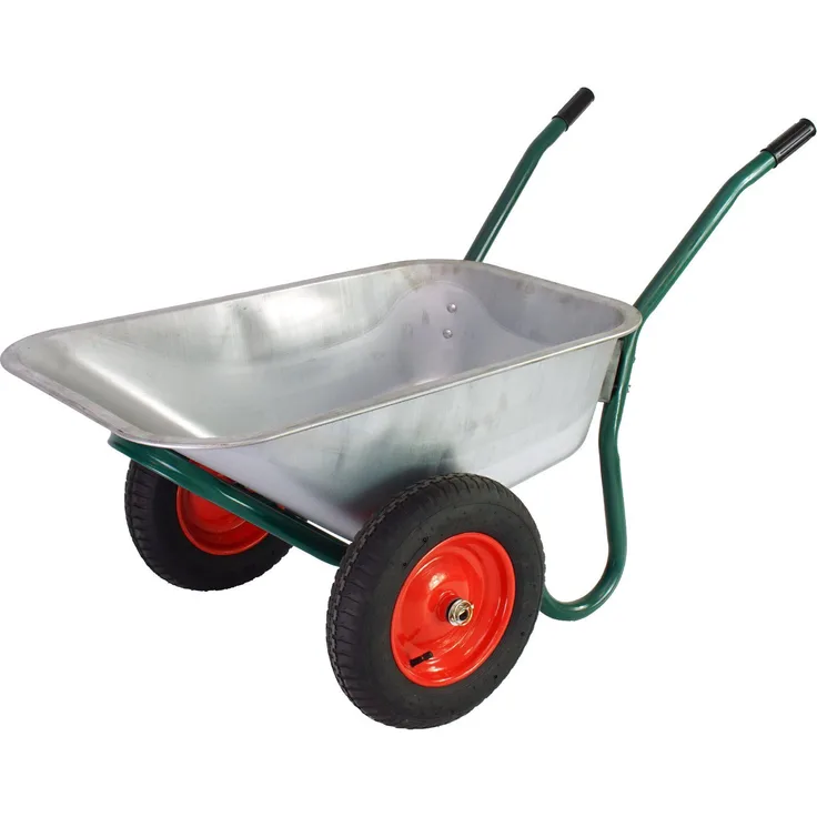 TRUTZHOLM Schubkarre 2 Rad 100l 160kg Metallwanne, Gartenkarre zweirädrig schwarz